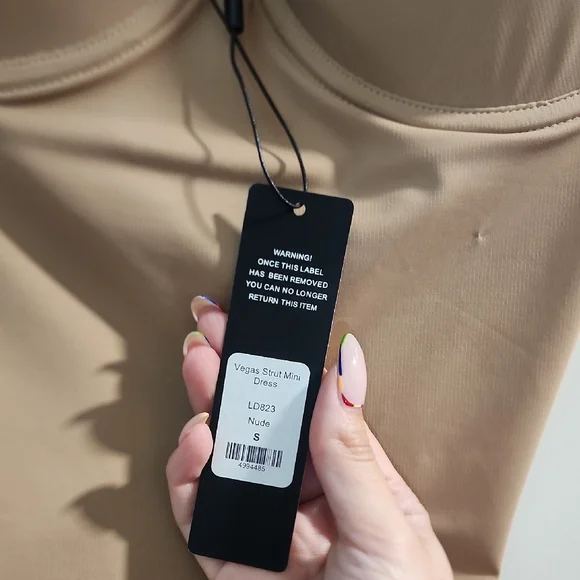 Fashion Nova Nude Bodycon Slip Dress - Picture 2 of 6